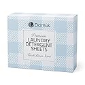 D Domus Eco-Friendly Laundry Detergent Sheets - Fresh Linen Scent, Plastic-Free, Pre-Measured, Dissolvable, Safe for All Machines, 60 Loads