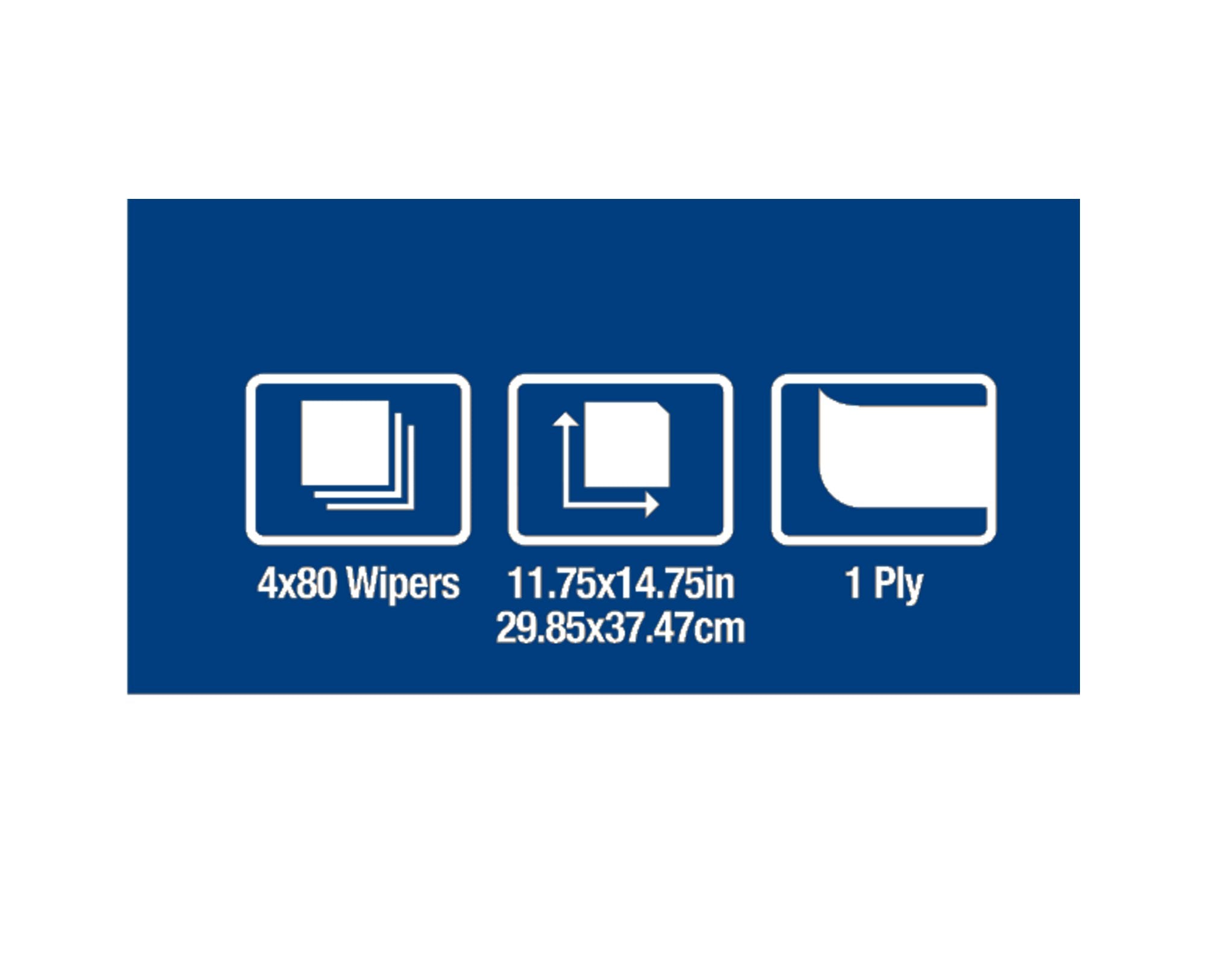 Tork Foodservice Cleaning Towel Blue/White W8, Z-Folded, 4 x 80 Cloths, 192183