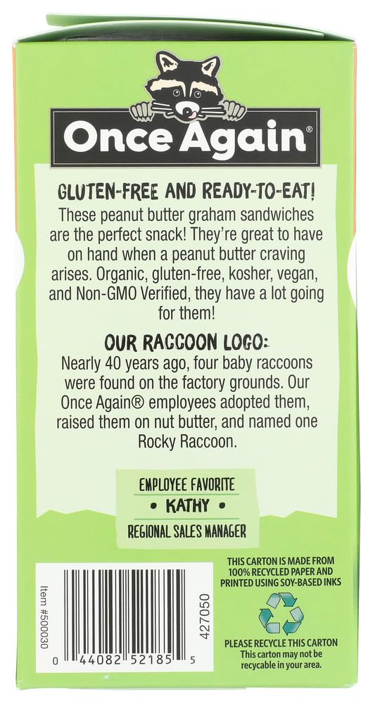 ONCE AGAIN Organic Peanut Butter Graham Sandwiches Multi-Pack, 1.59 OZ