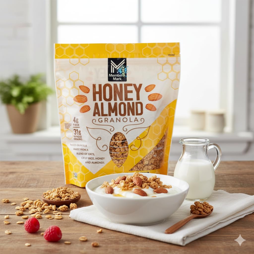 Honey Almond Granola, 32 oz | Crunchy Oat Granola with Honey & Almonds, Delicious Breakfast & Snack Option, Great for Yogurt, Cereal & On-the-Go