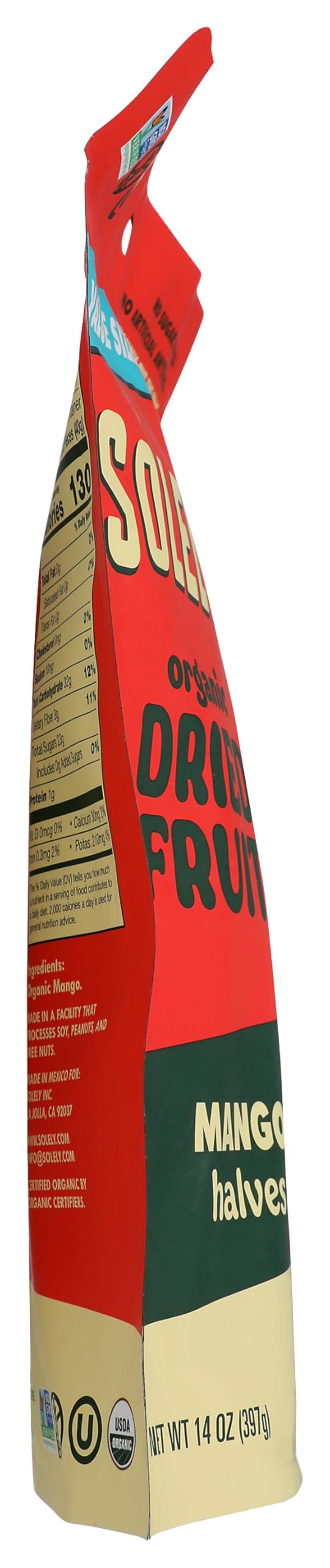 Solely, Mango Halves Dried Organic, 14 Ounce