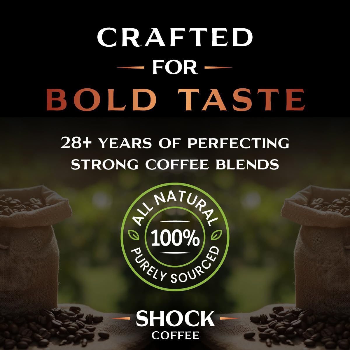 Shock Coffee Espresso 9.5 Single Serve Cups | Extra High Caffeine Strong Coffee | Medium Dark Roast | 10 ct