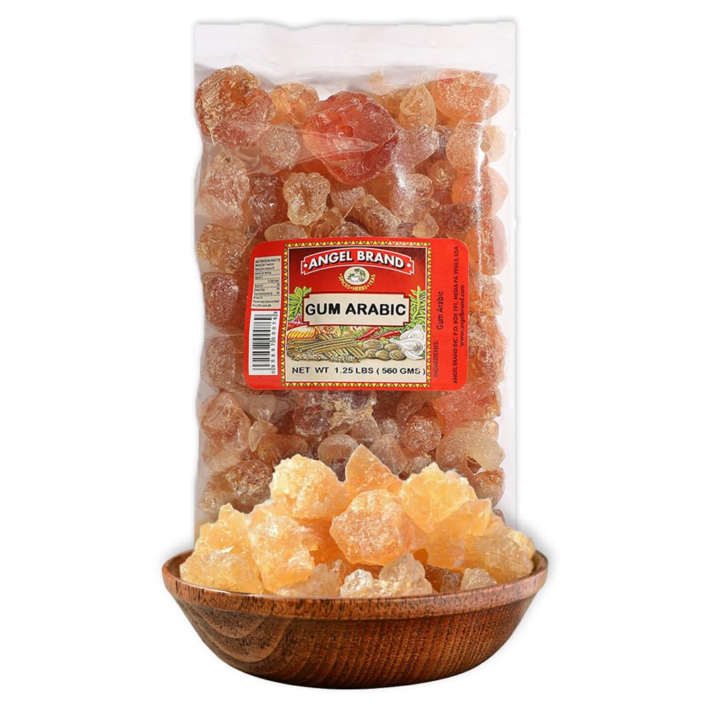 Angel Brand Gum Arabic 1.25lbs - Premium Food-Grade Acacia Gum for Baking, Arts, Crafts, and More - Versatile, Edible, and Water-Soluble Powder