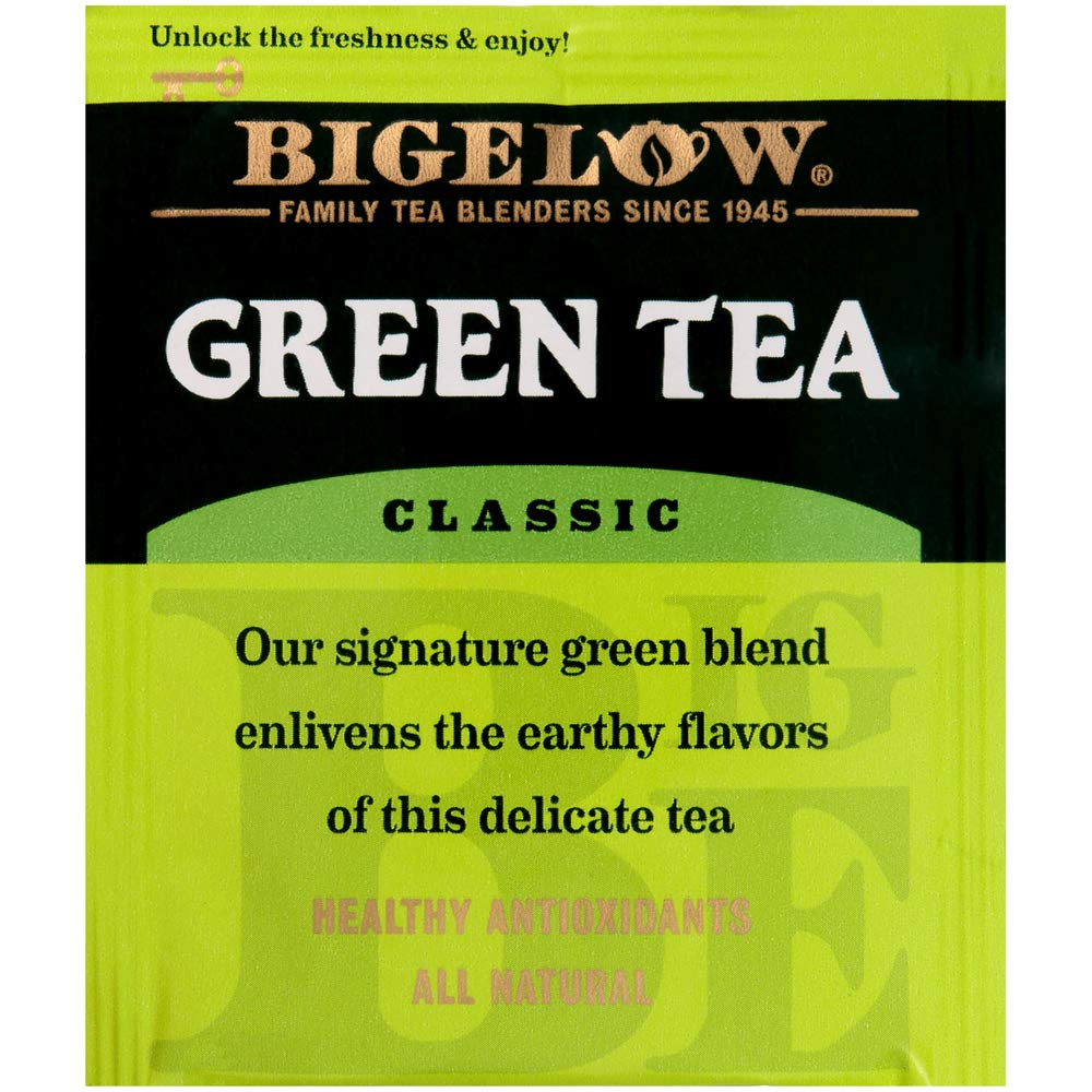 Bigelow Green Tea 28-Count Boxes (Pack of 6) Premium Bagged Green Tea Bright Antioxidant-Rich All Natural Medium-Caffeine Tea in Individual