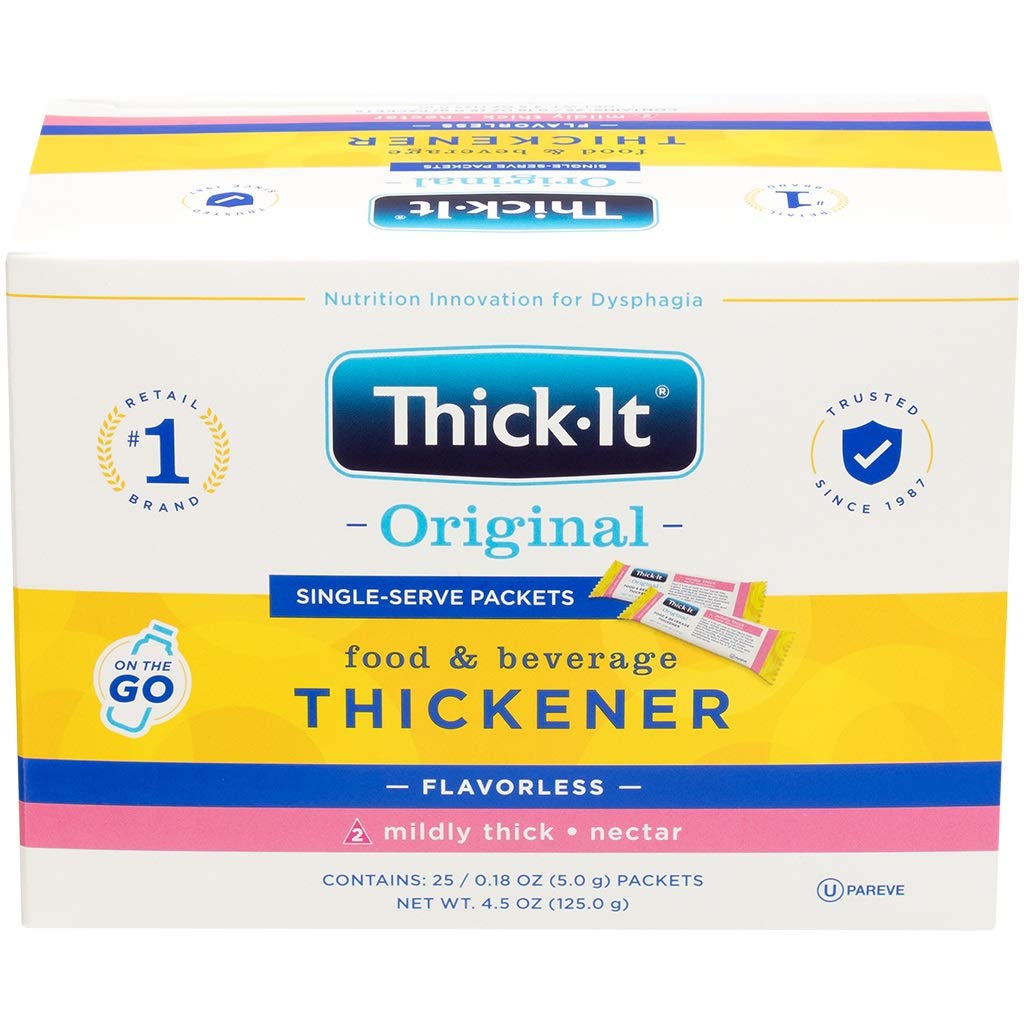 Thick-It Original Food & Beverage Mildy Thick Single-Serve Packets for Dysphagia (IDDSI), Nectar Consistency, Digestible Swallowing Aid, Easy-to-Mix
