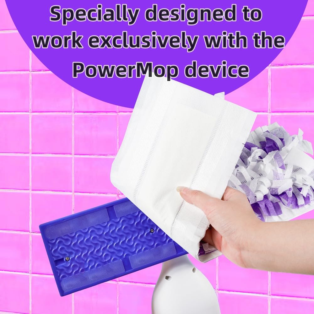 Disposable Mopping Pads Refills for PowerMop Multi-Surface Mop and PowerMop Wood Mop, Spray Clean Pads Replacement (Purple-30)