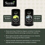 Santé Matcha: Sweet Matcha - Ceremonial Grade Japanese Matcha + Organic Agave Powder- From The Aichi Prefecture Region & First Harvest - Matcha Powder