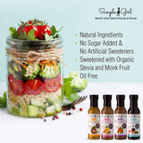 Simple Girl Organic Salad Dressing Variety - Sweet Vinaigrette, Balsamic Vinaigrette, Sweet Mustard and Citrus Ginger - Sugar Free Dressings, Low/No