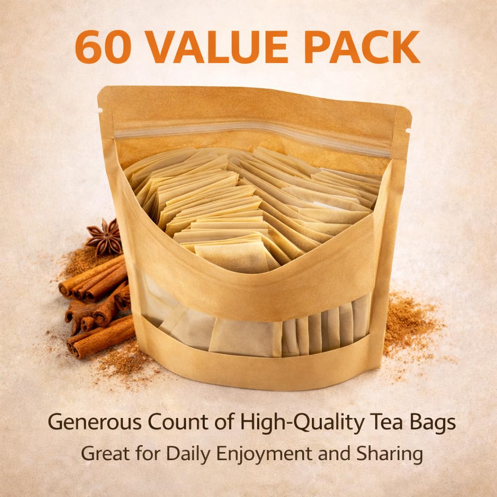 Canela Té (Cinnamon Tea) - 60 Tea Bags - 100% Natural, Vegan, Herbal - Gluten-Free, Non-GMO - by Bexpertsusa