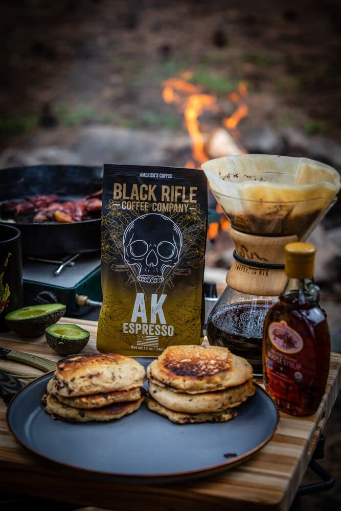 Black Rifle Coffee Company AK Espresso, 12oz Bag, Ground Coffee Medium Roast - Roasted Blend Made from Arabica Beans - Colombian & Brazilian Beans