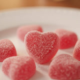 Valentine Heart Jelly Candy 8oz Soft Chewy Heart-Shaped Treats, Cherry & Cinnamon (Cherry Jelly Hearts)