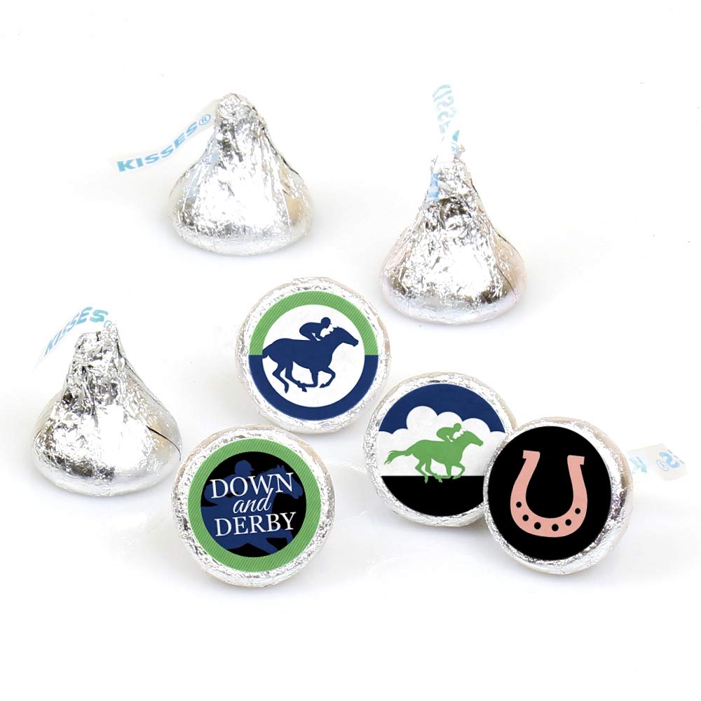 Big Dot of Happiness Kentucky Horse Derby - Race Party Round Sticker Favors - Labels Fit Chocolate Candy (1 Sheet of 108)