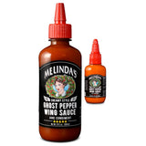 Melinda’s Ghost Pepper Wing Sauce - 1 Pack 12 Oz &Mini - Gourmet Spicy Hot Sauce - Made with Fresh Ingredients, Ghost Peppers (Bhut Jolokia), Habanero