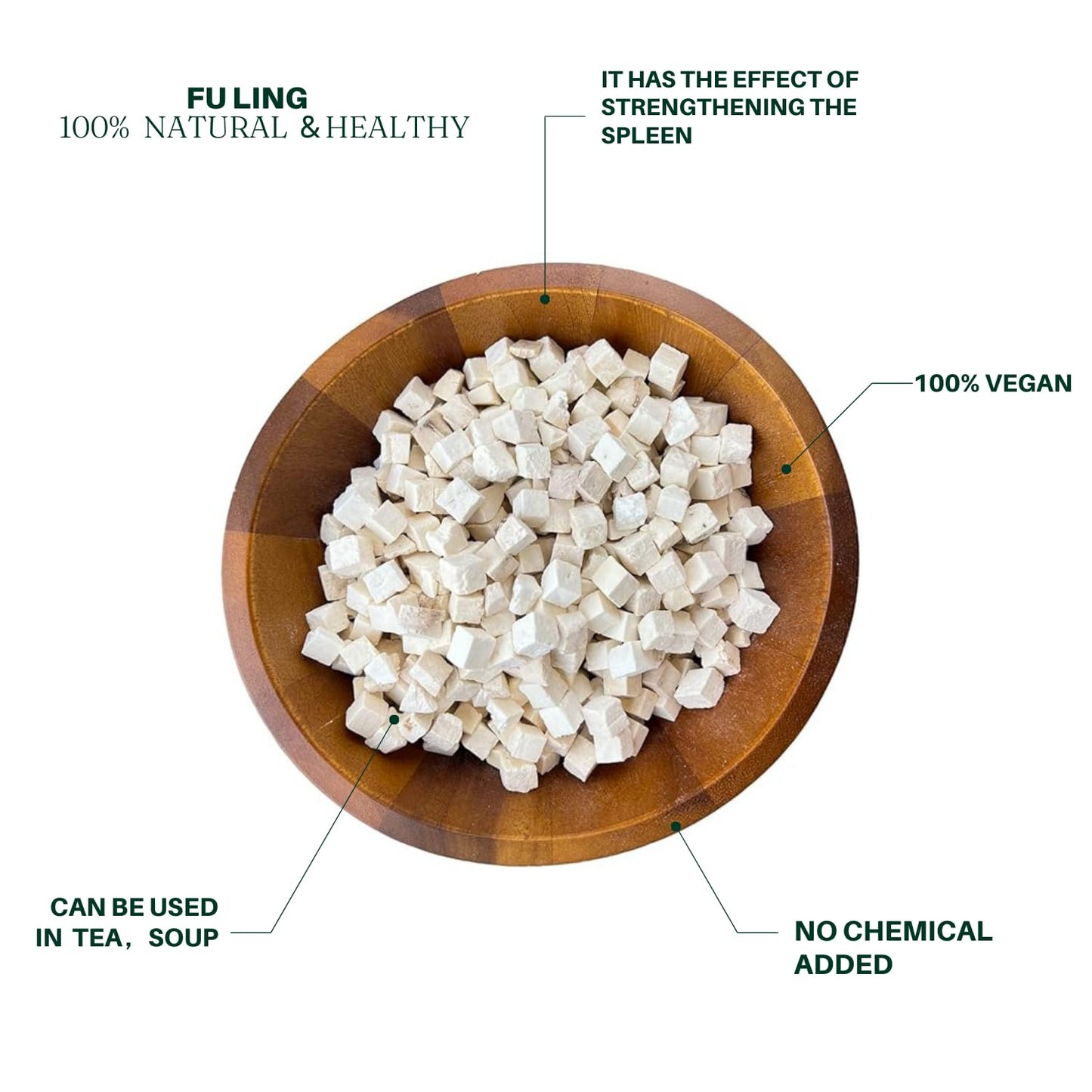 ??? Royal Seafood USA Fu Ling, Poria Cocos Fungus, White poria cocos ??? ?? ??? ?? ?? ?? (1lb)