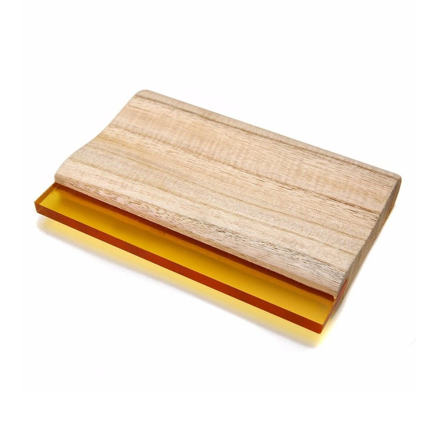 BREVELTION Silk Screen Printing Squeegee Rubber Wood Oilness Scraper for Ink Silk Screen Printing Manually 75 Durometer 6.3inch