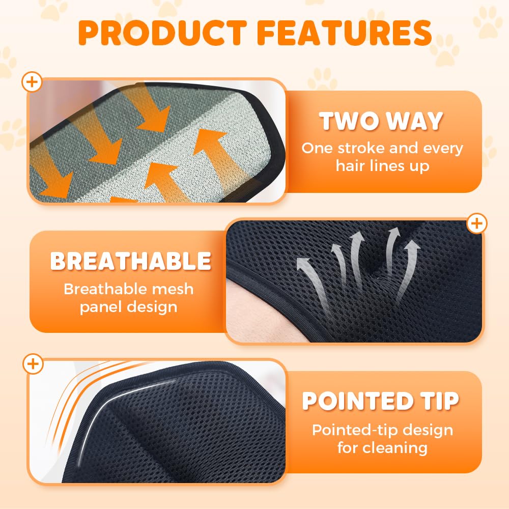 PolishWiz Pet Hair Removal Glove for Cats & Dogs, 2025 Upgraded Reusable Electrostatic Grooming Glove, Washable Pet Hair Remover Tool (Blue)