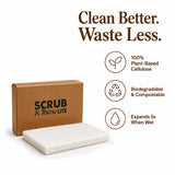 Scrub & Throw Cellulose Sponges, Natural, Plastic-Free, Non-Scratch, for Kitchen, Dishes, Pots and Cleaning, Plant-Based, Plastic-Free, Eco-Friendly