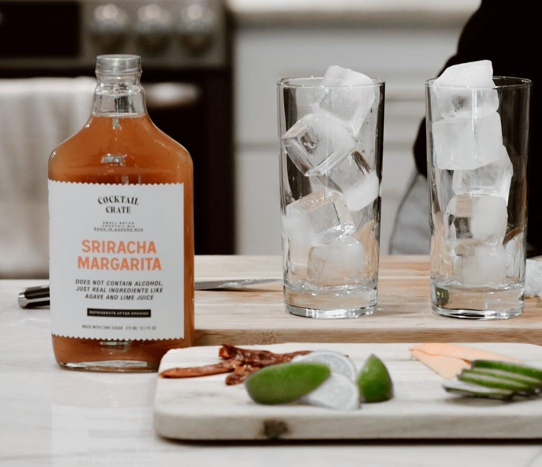 Cocktail Crate Premium Drink Mixer Sriracha Margarita | Award Winning Craft Cocktail Mixers for True Connoisseurs | Premium Cocktail Syrup Creations |