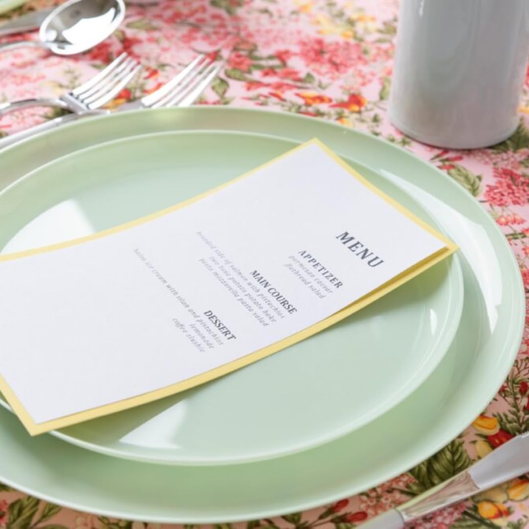 Blue Sky Edge Collection Mint Green Disposable Plastic Plates 6.3" - 10 Count, Stylish & Sturdy Disposable Dinnerware for Parties, Events