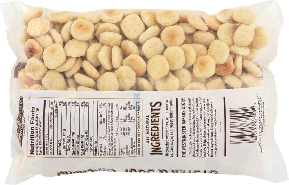 6 pack - New England Westminster Bakeries Oyster Soup Crackers, 9 Ounce each bag