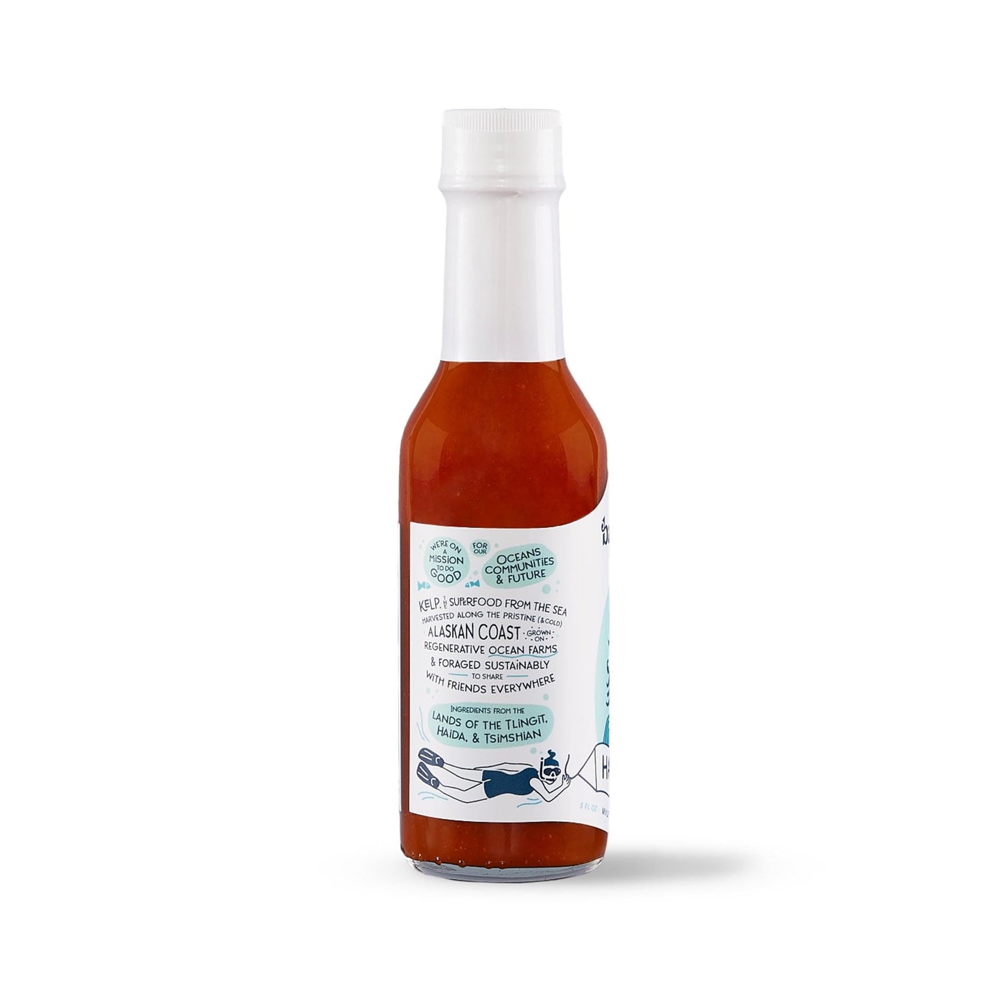 Barnacle Foods Habanero Bull Kelp Hot Sauce - Made in Alaska - Kelp & Peppers, Delicious Savory Flavor & Heat, Packed with Vitamins & Minerals, Great