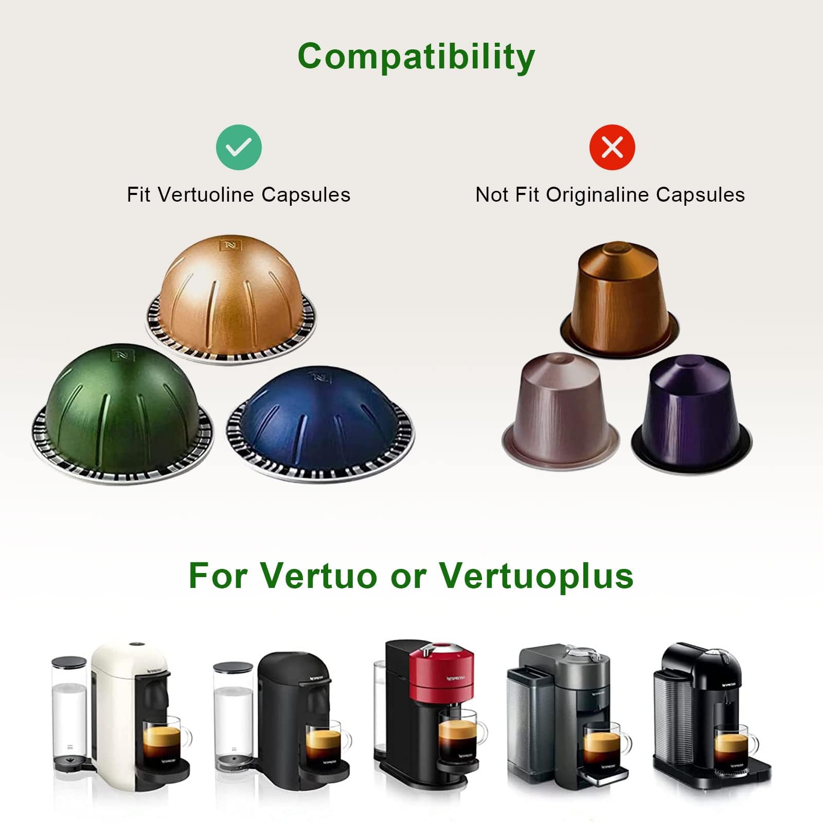 Clinuse Aluminum Foil Lids Seals for Nespresso Vertuo Pods, 100Pcs Reusable Nespresso Capsules Coffee Pods Cover Seals, Compatible with Nespresso