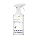 ATTITUDE Bathroom Cleaner Spray, EWG Verified, Plant-Based & Vegan, Safe for Bathroom Surfaces, Tiles, Tubs, Shower Walls, and Grout, Citrus Zest