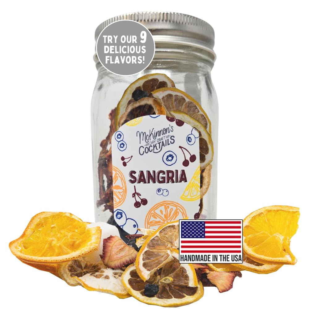 McKinnon’s Dry Craft Cocktails Dehydrated Fruits and Herbs, DIY Mixology, Infusion Kit, Mason Jar Serves 8 - 16 Drinks (Sangria, 1 Jar)