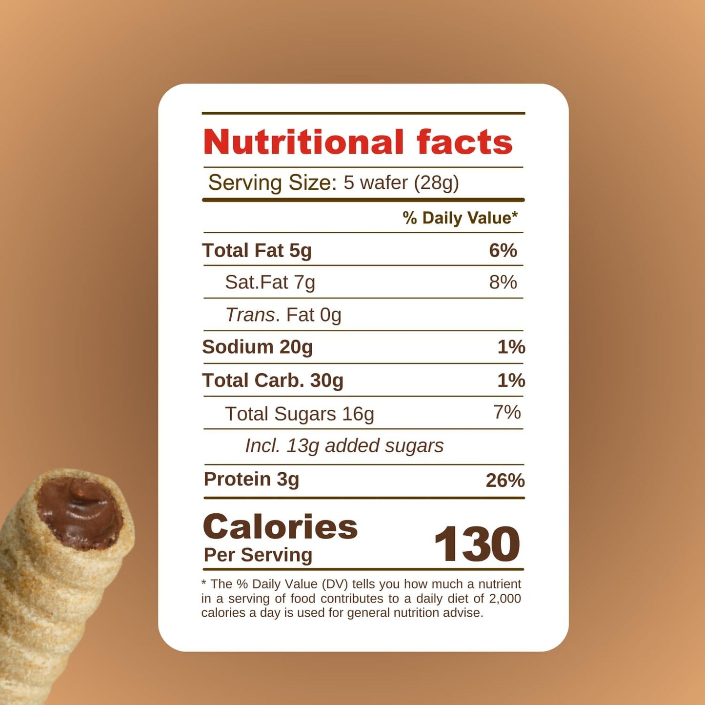 Pirucream Cream Filled Rolled Wafer. Chocolate and Hazelnut Filling. Premium Chocolate. 10.59 oz / 300 gr. Pack of 6