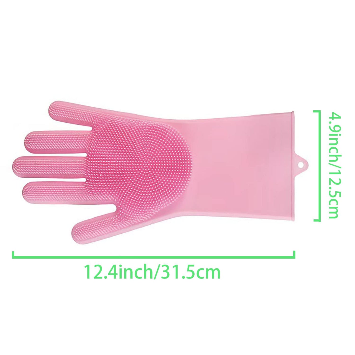 HUAYINGMEI Dishwashing Gloves Kitchen Magic Gloves Dishwashing Brush (Pink)