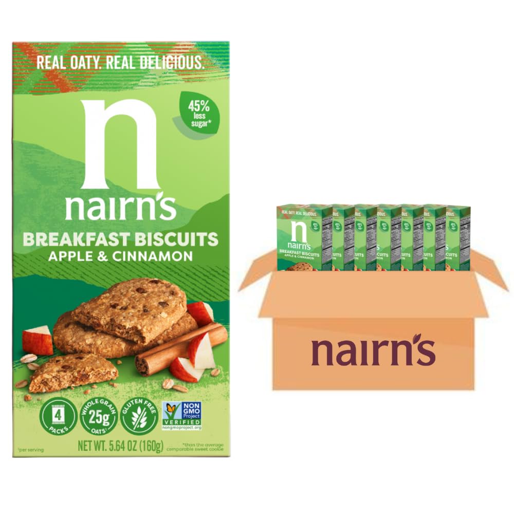 Nairn's Gluten Free Apple & Cinnamon Breakfast Biscuits, 5.64oz (Pack of 6)