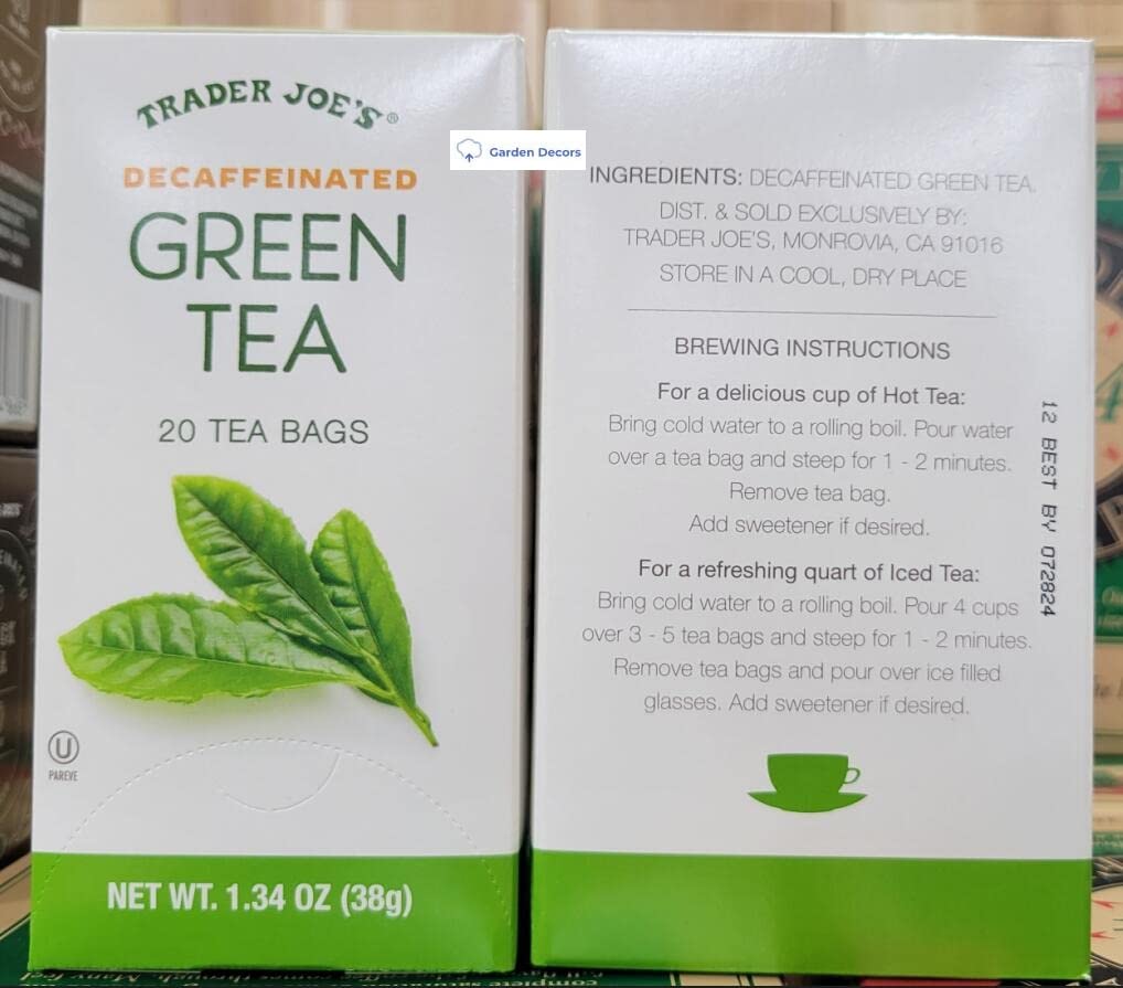 Trader Joe's Decaffeinated Green Tea 1.34oz 38g (Two Boxes)