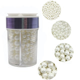 4 in 1 Edible White Pearl Sugar Sprinkles 6 oz, 4 sizes Candy Pearls Ideal for Baking, Cake and Cupcake Toppers, Cookie Decoration, Ice Cream Topping