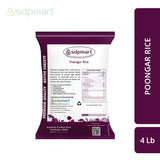 SDPMart Naturally Aged Poongar Rice | 4 lb (64 oz) | Traditional Rice| Native Variety | 100% Natural | Unpolished |