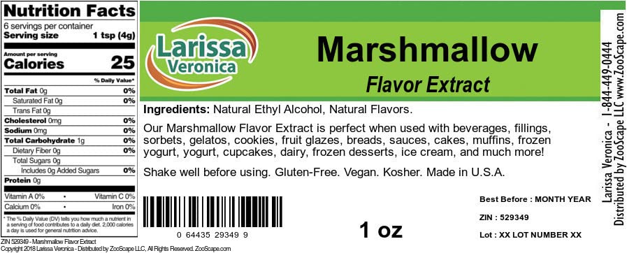 Marshmallow Flavor Extract (1 oz, ZIN: 529349)
