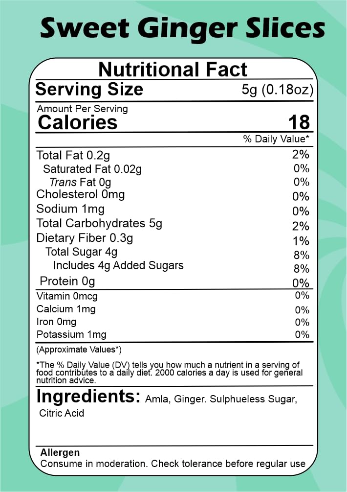SMIBZE Natural Sweet Ginger Slices 150 GM (Pack of 1) SMIBZE