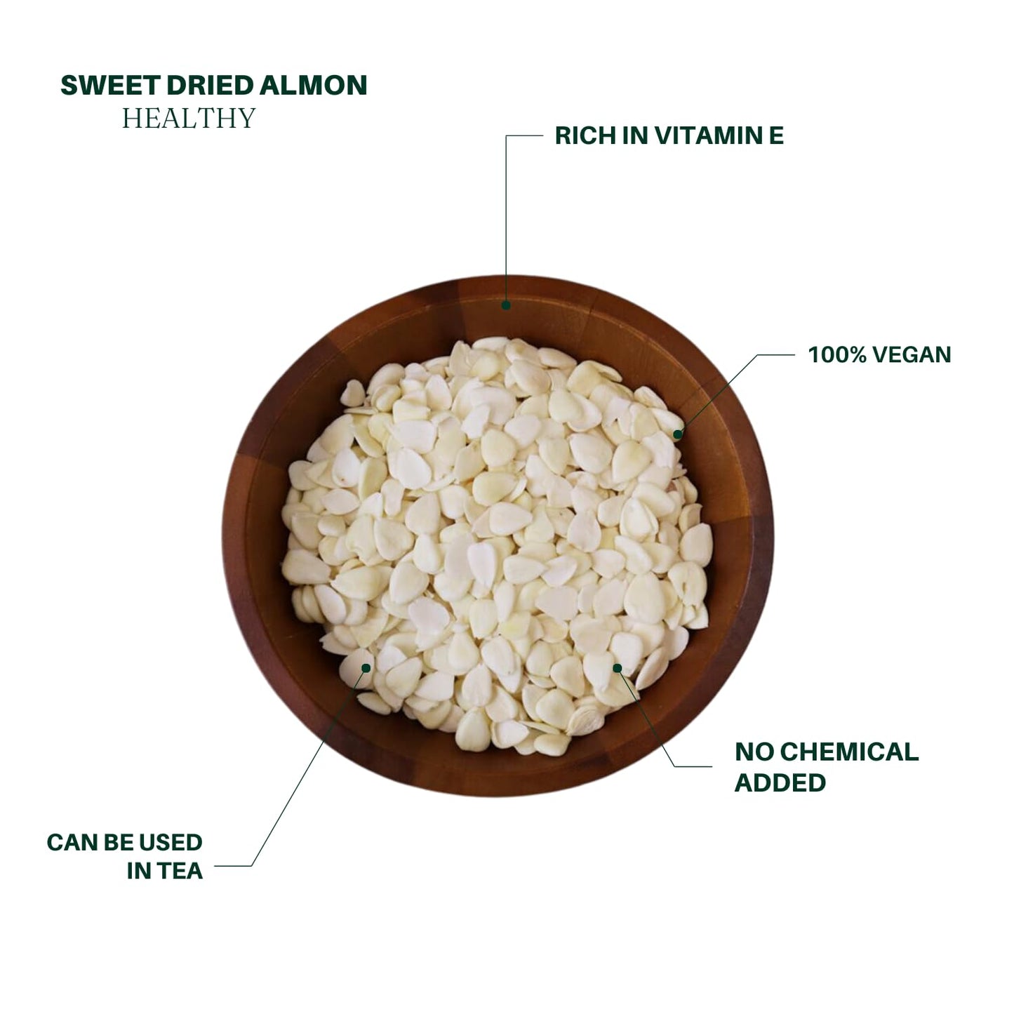 Royal Seafood USA Sweet Dried Almond 225g Moisten lungs, Relieve cough, For soup ??? ????? ???