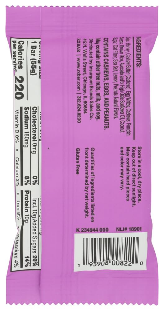 RXBAR Lemon Honey Cashew Bar, 1.9 OZ