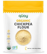 Quay Naturals Organic Chickpea Flour, Garbanzo Bean Flour, 1.5 lb, Non-GMO, Gluten-Free, Vegan. Ideal for Baking, Frying, Flatbreads & Grain-Free