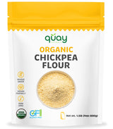 Quay Naturals Organic Chickpea Flour, Garbanzo Bean Flour, 1.5 lb, Non-GMO, Gluten-Free, Vegan. Ideal for Baking, Frying, Flatbreads & Grain-Free