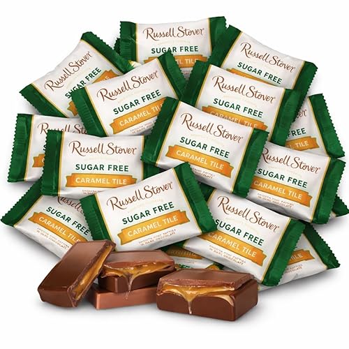 Sugar Free Caramel Premium Chocalate candy - 1 lb (16 oz, 32 Pcs) Bulk - Individually Wrapped Zero Sugar Caramel Dark Chocolate Car - Diabetic Sugar