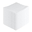 JD Homease Microfiber Cleaning Cloths,12 Pack, 16"x16", All-Purpose, Softer, Highly Absorbent, Lint-Free, Reusable, Washable Pro Towels, White