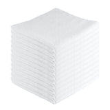 JD Homease Microfiber Cleaning Cloths,12 Pack, 16"x16", All-Purpose, Softer, Highly Absorbent, Lint-Free, Reusable, Washable Pro Towels, White