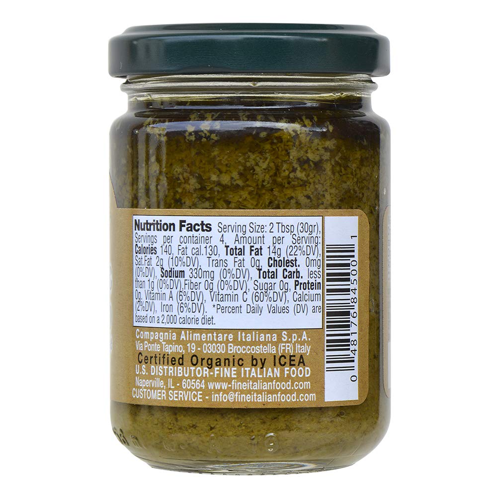 Mantova Organic Pesto Genovese (Pack of 4) 4.6 Oz