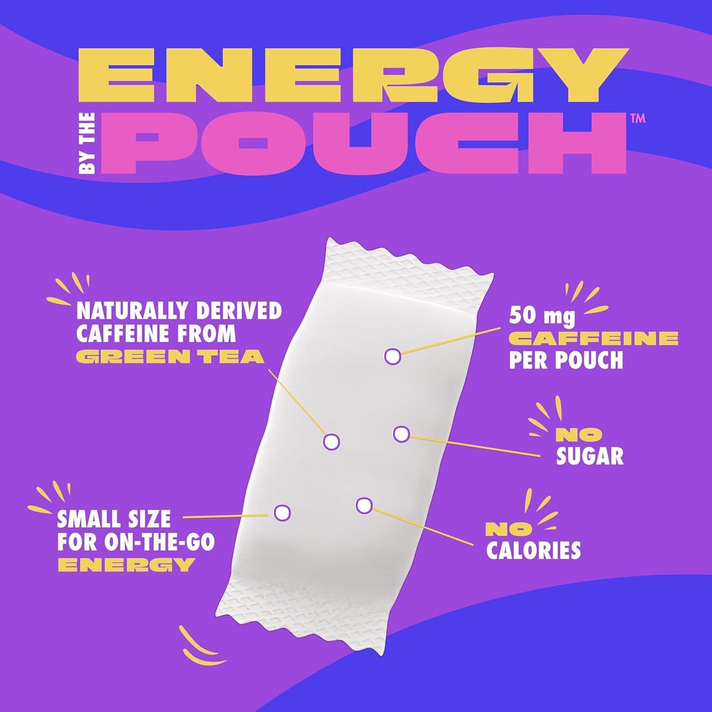 MOJO Energy Pouches, 50 mg per Caffeine Pouch, 15 Pouches, 5-Pack (5-Pack, Sour Apple)