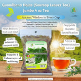 Hojas de Guanábana (Soursop Leaves) - 2 Pack (4 oz Bags) 100% Natural | Vegan | Herbal Tea for Infusion | Includes Infuser/Incluye Infusor
