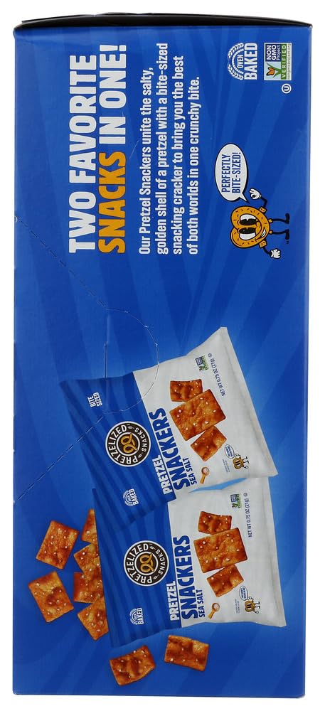 Pretzelized, Crackers Pretzel Sea Salt Multipack, 7.5 Ounce