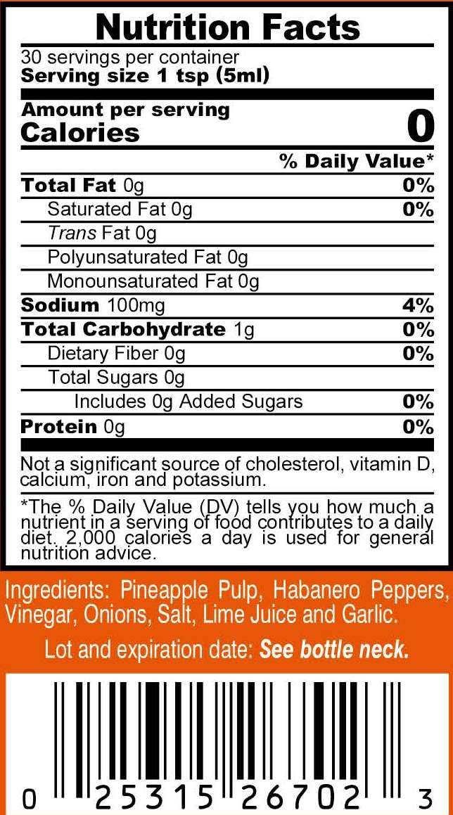 Marie Sharp's Pure Love Pineapple Habanero Pepper Sauce, 5 oz