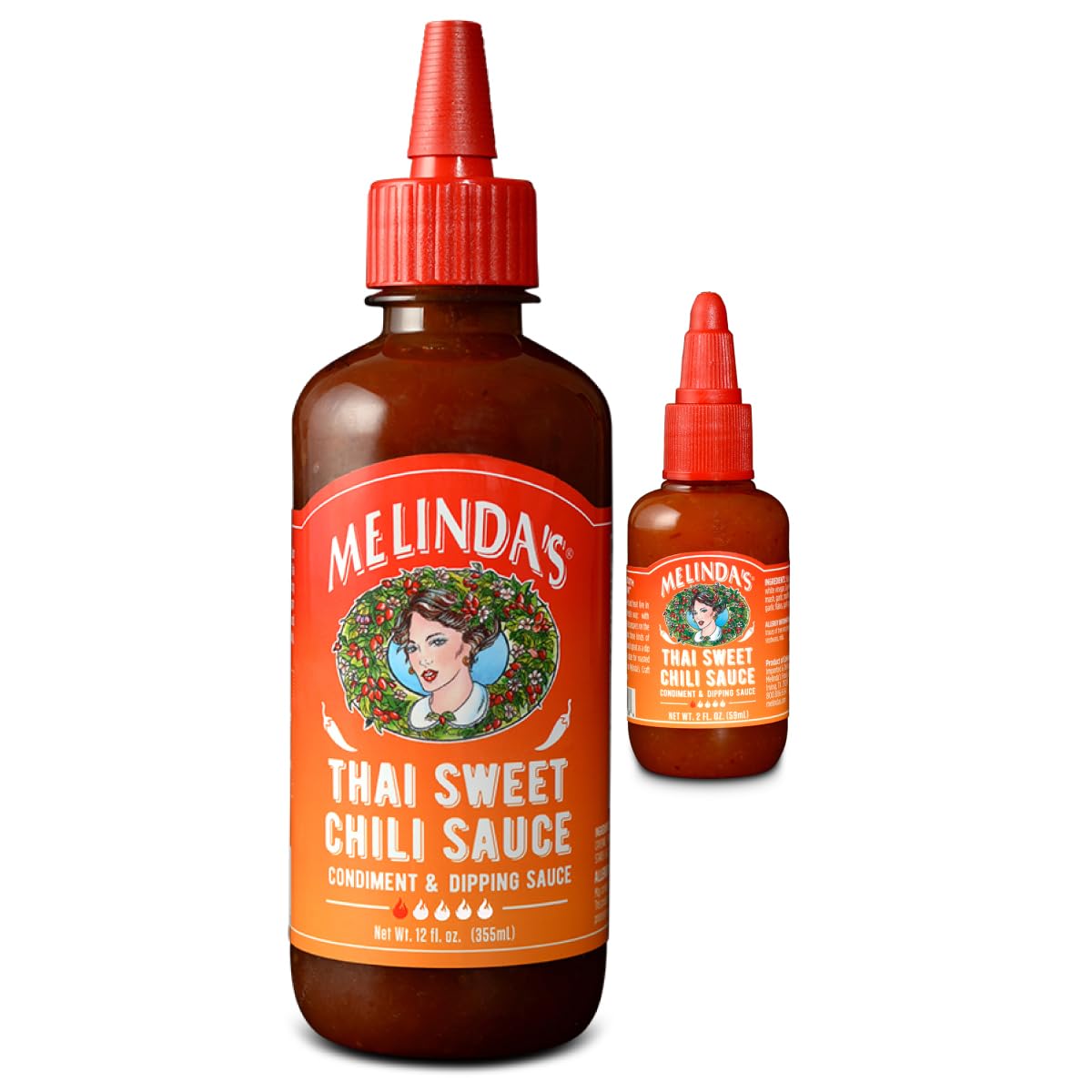 Melinda’s Thai Sweet Chili Sauce - Sweet and Mild Asian Chili Sauce Made with Whole Fresh Ingredients - Gourmet Hot Sauce, Keto Friendly - 12oz, 1