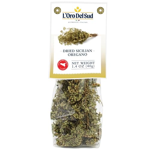 Oregano, Dried Sicilian Oregano on the Stem, Product of Italy, 1.4 oz (40 g), All Natural, Non-GMO, Product of Italy, L'Oro del Sud